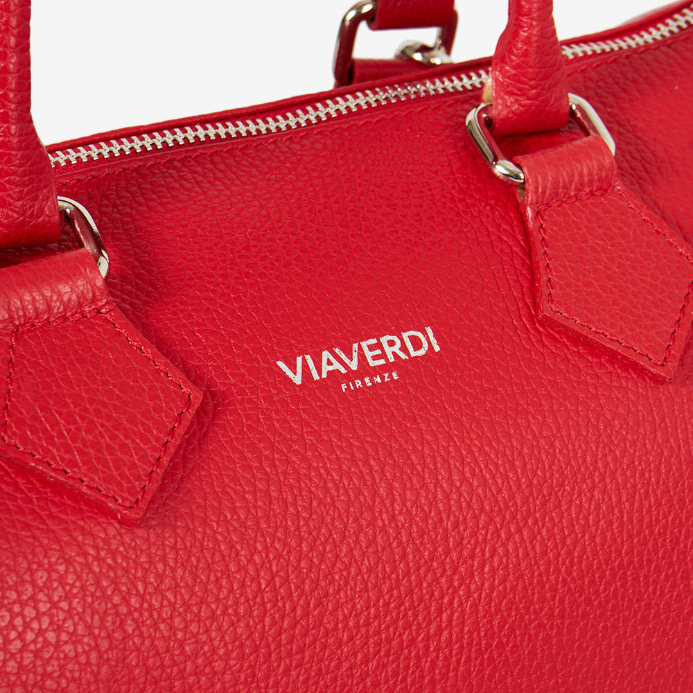 Bauletto in Pelle Rossa VIAVERDI Made in Italy