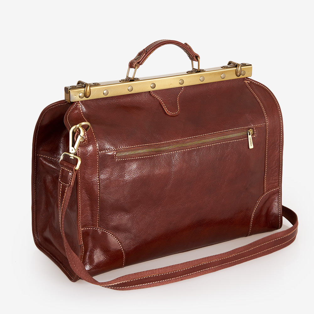 Borsa Medico Grande in Pelle Marrone VIAVERDI Made in Italy