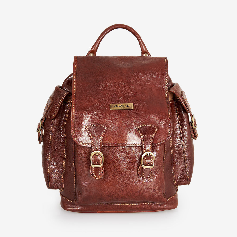 Zaino in Pelle Marrone VIAVERDI Made in Italy