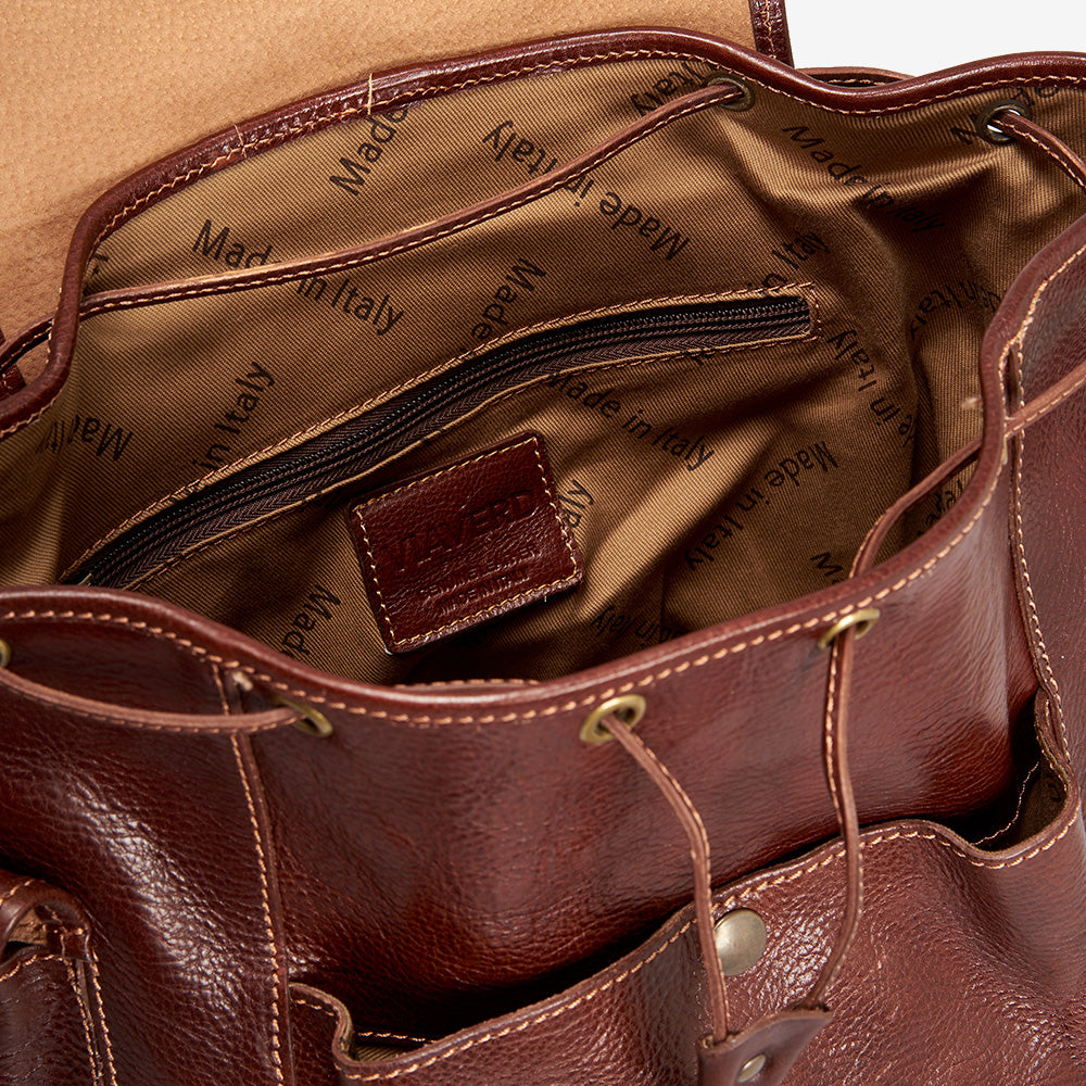Zaino in Pelle Marrone VIAVERDI Made in Italy