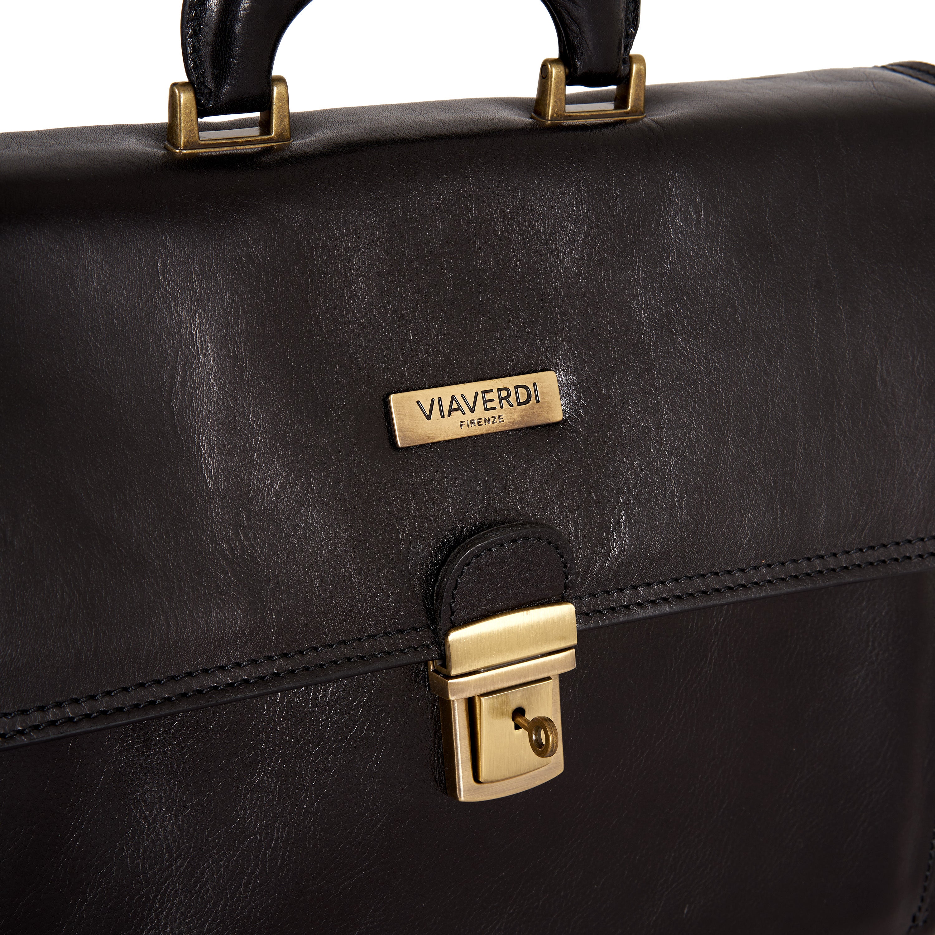 Maletín de Piel Negra VIAVERDI Made in Italy