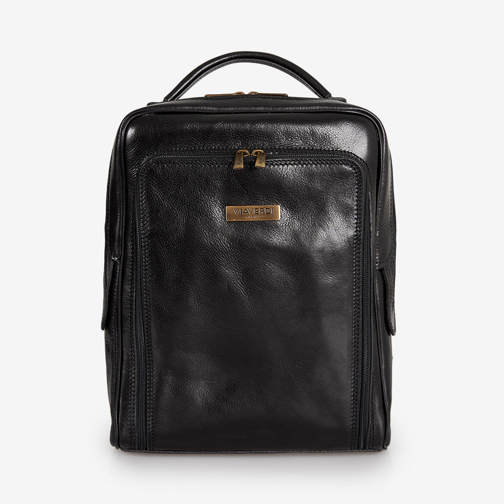 Zaino in Pelle Nera VIAVERDI Made in Italy