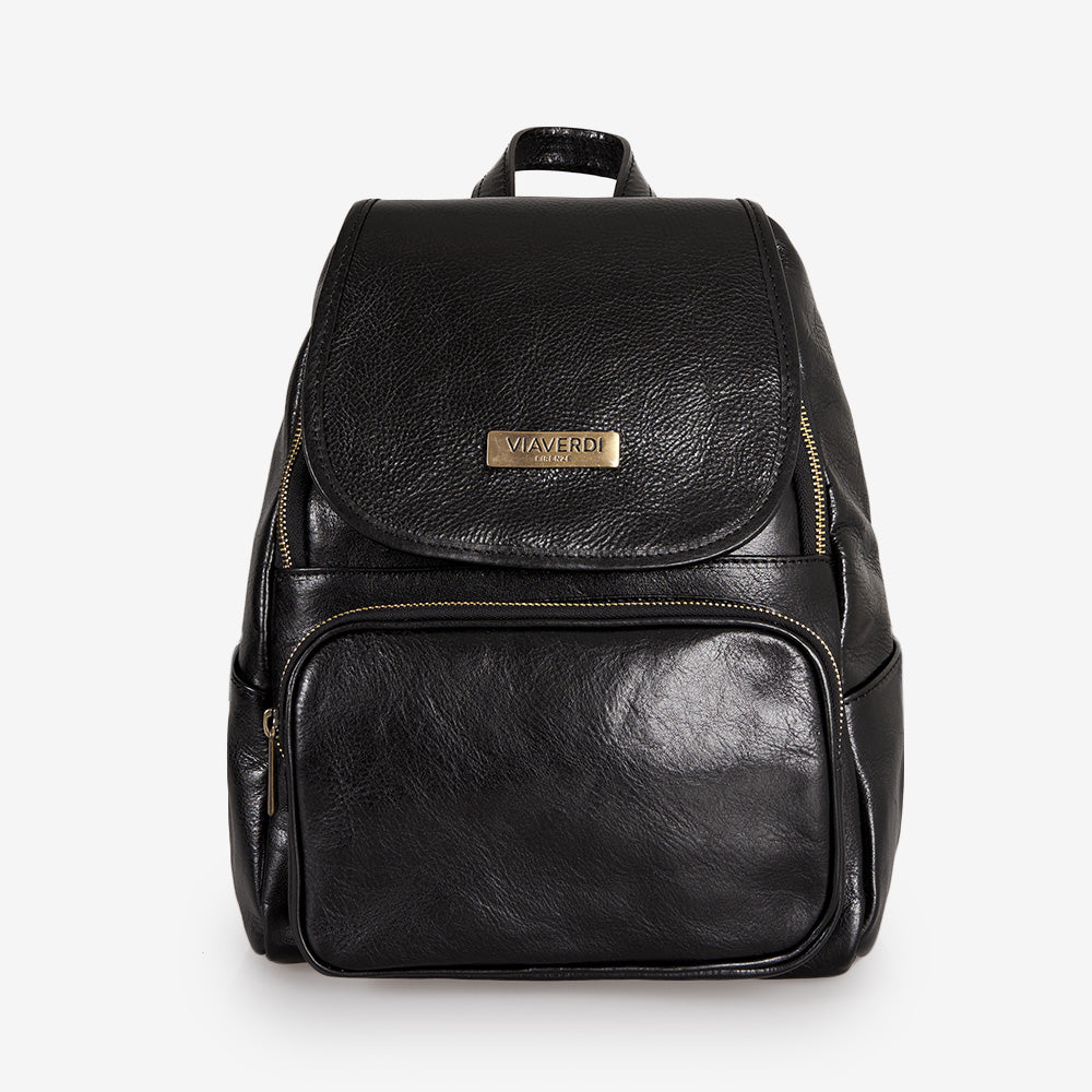 Zaino in Pelle Nera VIAVERDI Made in Italy