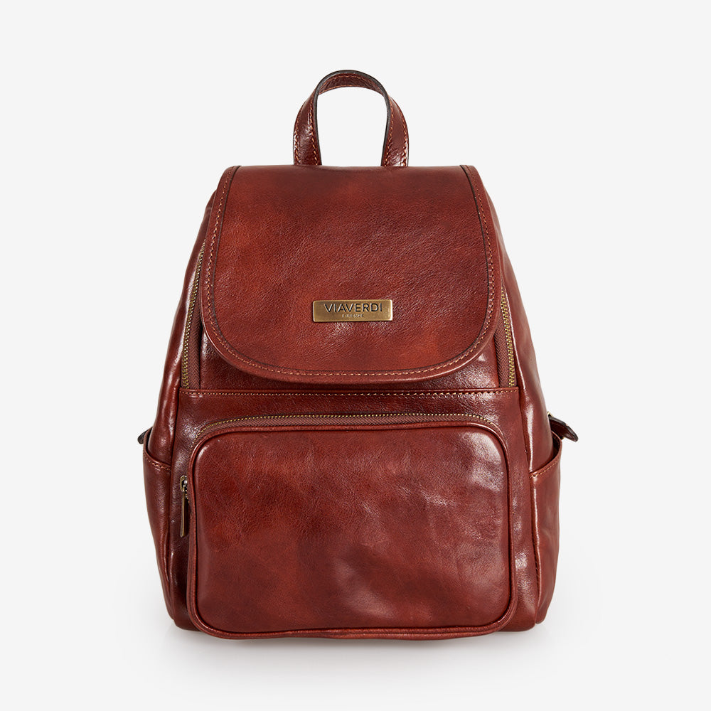 Zaino in Pelle Marrone VIAVERDI Made in Italy