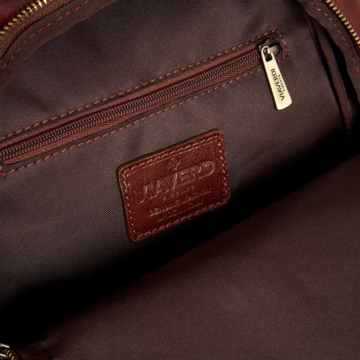 Mochila de Piel Negra VIAVERDI Made in Italy