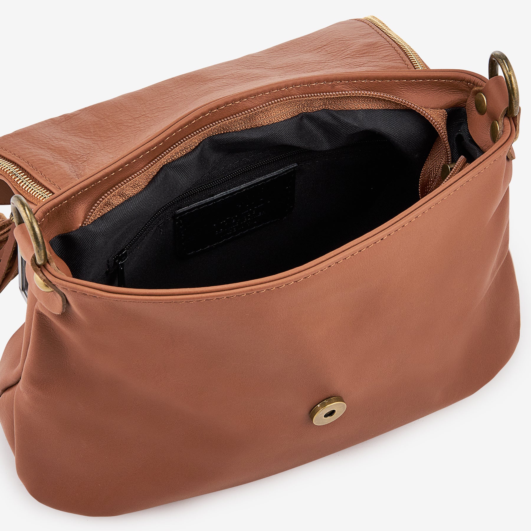 Borsa a Tracolla in Pelle color Cuoio VIAVERDI Made in Italy