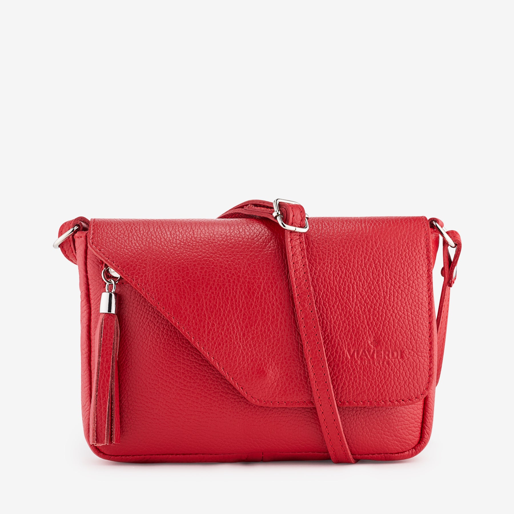 Borsa Piccola a Tracolla in Pelle Rossa VIAVERDI Made in Italy