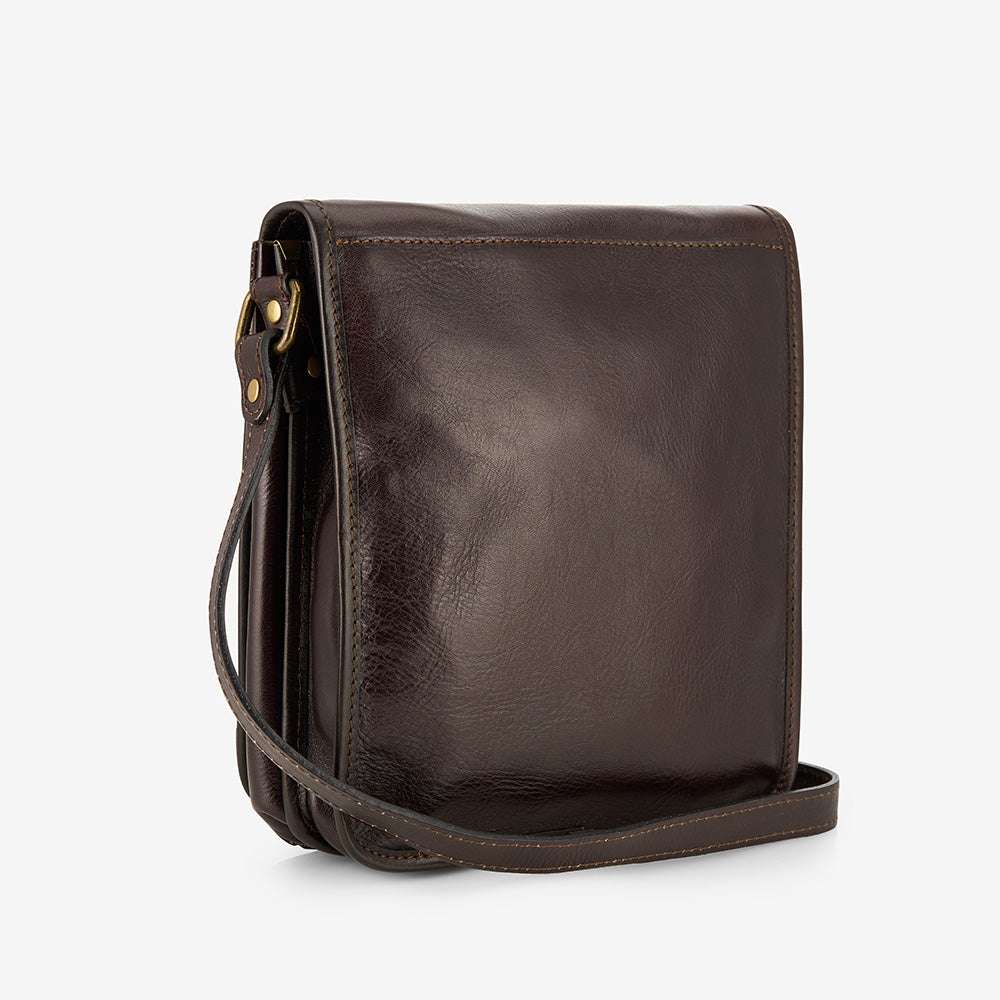 Bolso de Hombro de Piel Marrón VIAVERDI Made in Italy