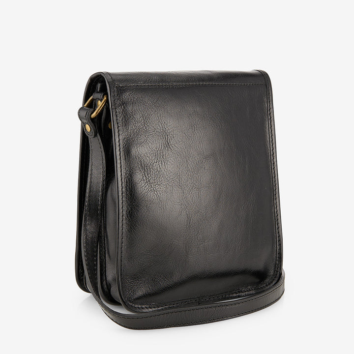 Schwarze VIAVERDI-Ledertasche, hergestellt in Italien