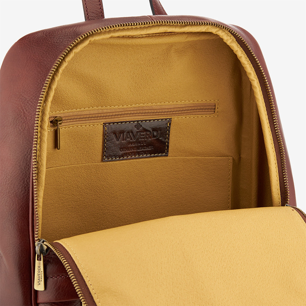 Zaino in Pelle Marrone VIAVERDI Made in Italy
