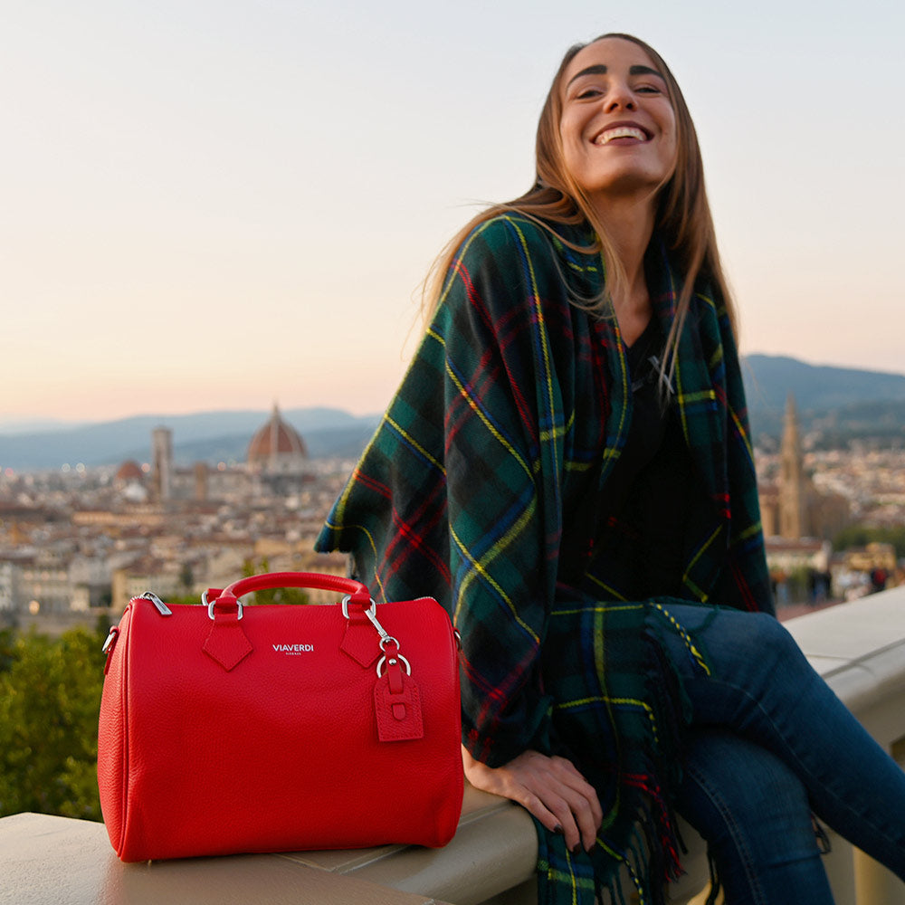 Bauletto in Pelle Rossa VIAVERDI Made in Italy