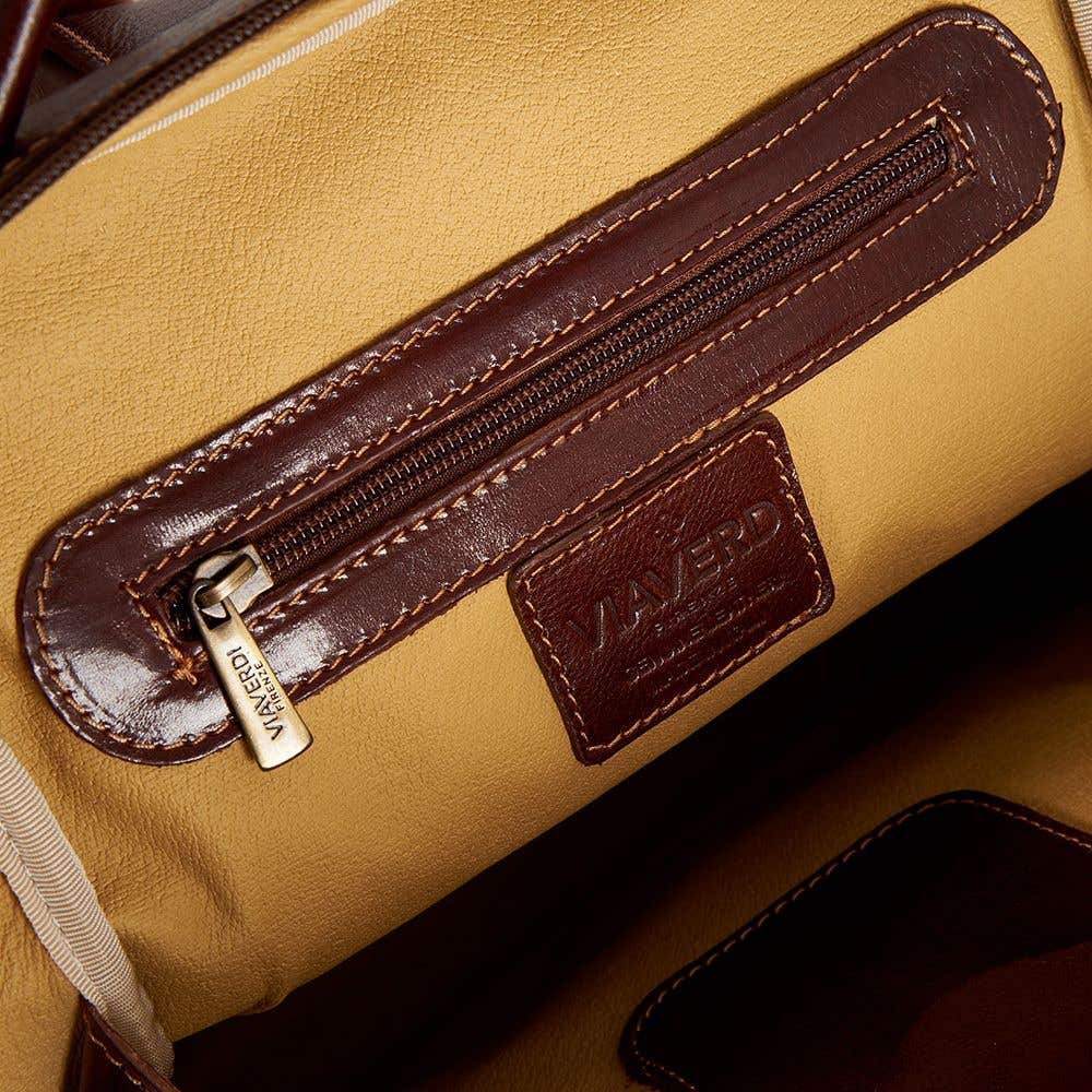 Mochila de Piel Marrón VIAVERDI Made in Italy