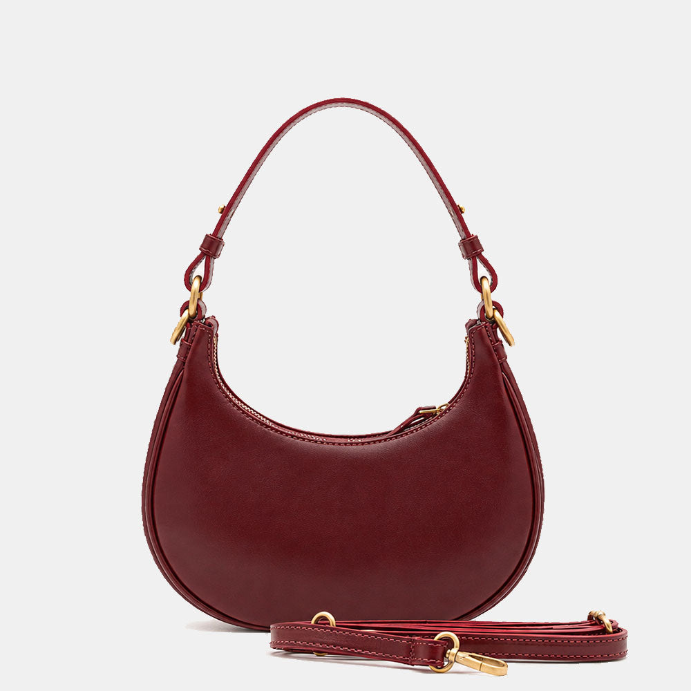 Handtasche klein ViaVerdi in Bordeaux Leder Made in Italy – Linie Firenze

