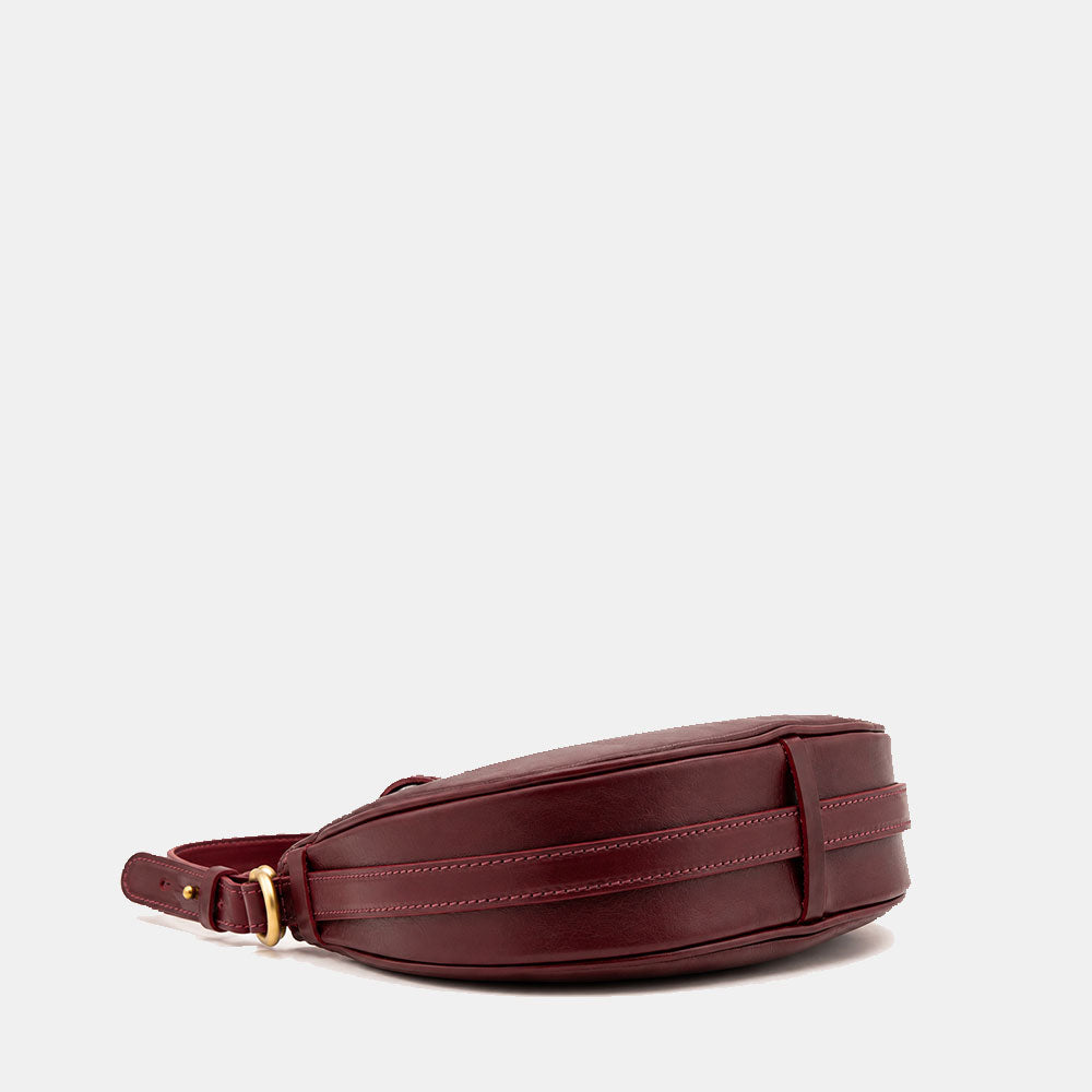 Handtasche klein ViaVerdi in Bordeaux Leder Made in Italy – Linie Firenze
