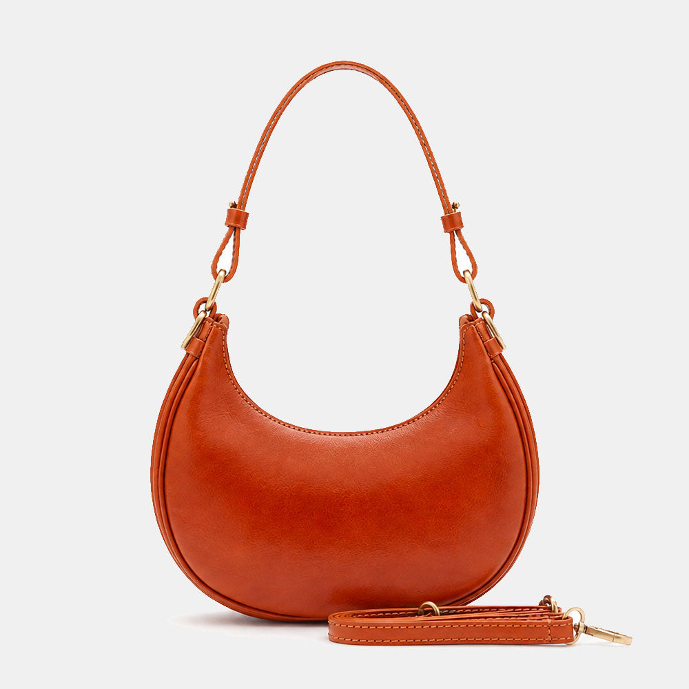Borsa Piccola a Mano VIAVERDI in Pelle color Cuoio Made in Italy linea Firenze