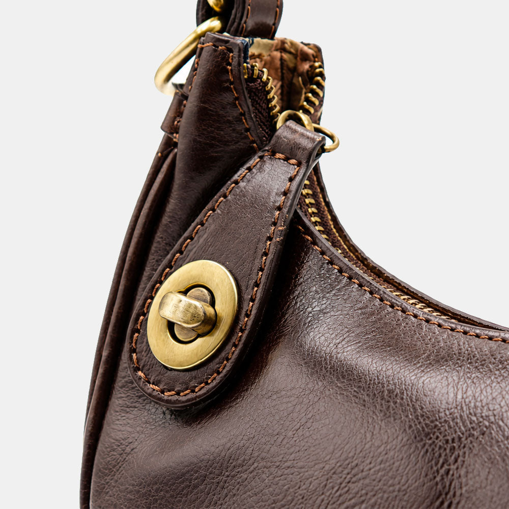 ViaVerdi Handbag Small Dark Brown Leather Made in Italy – Line Firenze
