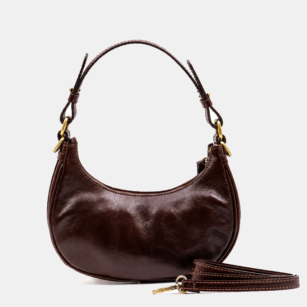 ViaVerdi Handbag Small Dark Brown Leather Made in Italy – Line Firenze
