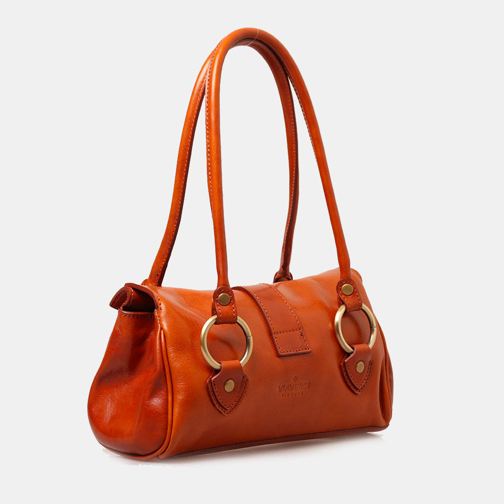 Borsa a Spalla VIAVERDI in Pelle Cuoio Made in Italy linea Firenze