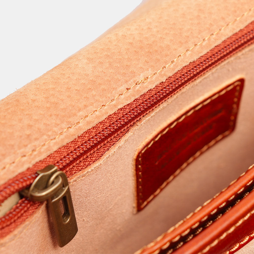 Borsa a Tracolla VIAVERDI in Pelle color color Cuoio Made in Italy linea Firenze