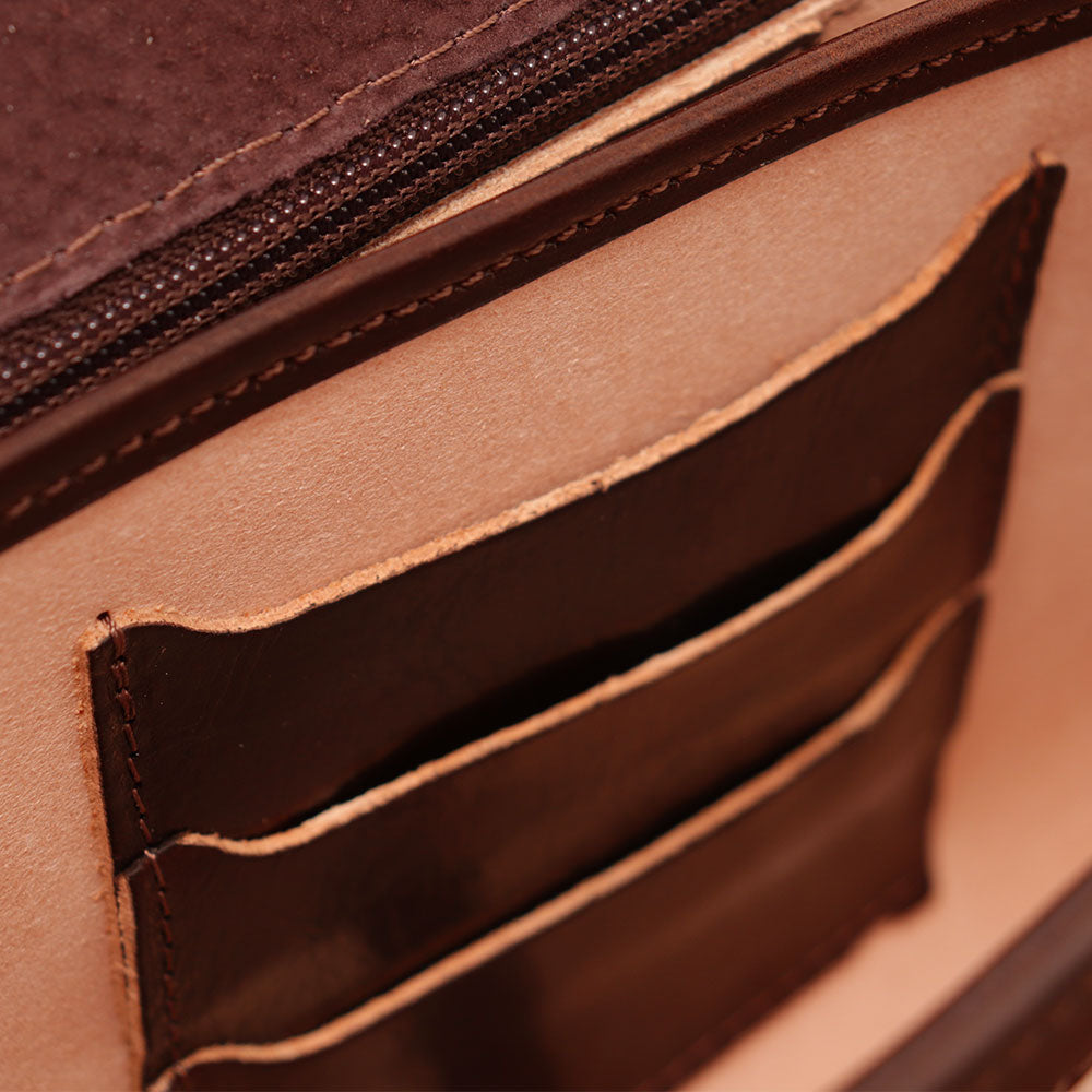 Borsa a tracolla VIAVERDI in Pelle Marrone Made in Italy linea Firenze