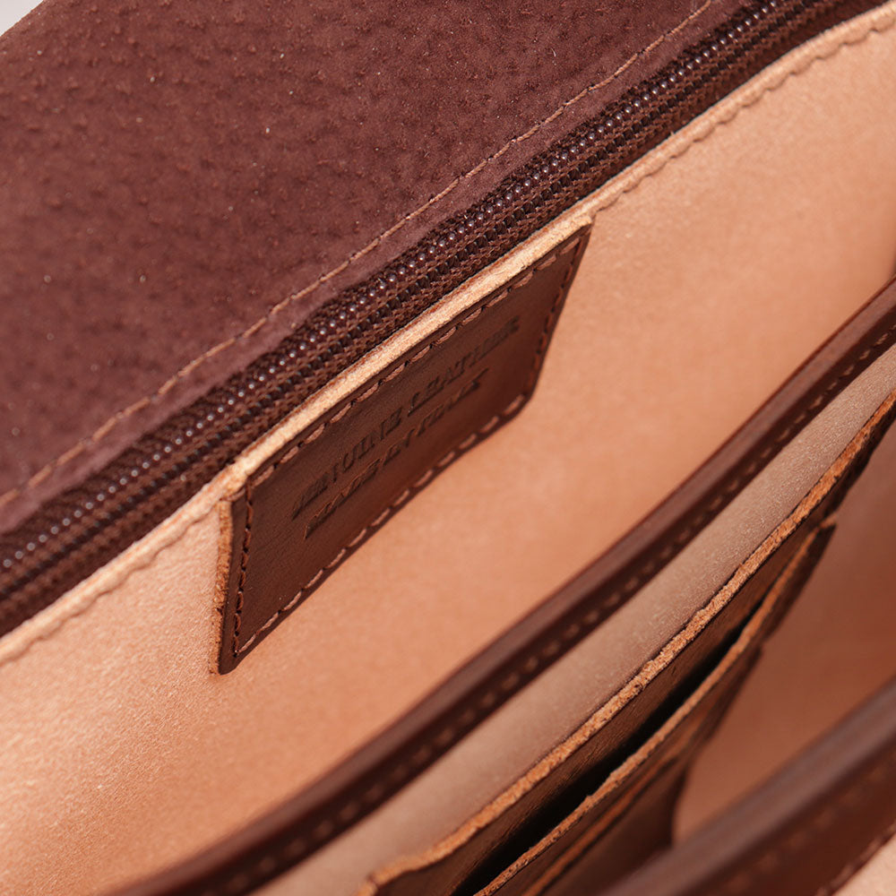 Borsa a tracolla VIAVERDI in Pelle Marrone Made in Italy linea Firenze