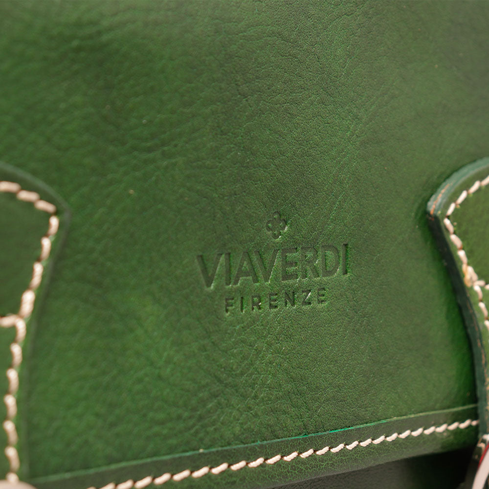Borsa a tracolla VIAVERDI in Pelle Verde Made in Italy linea Firenze