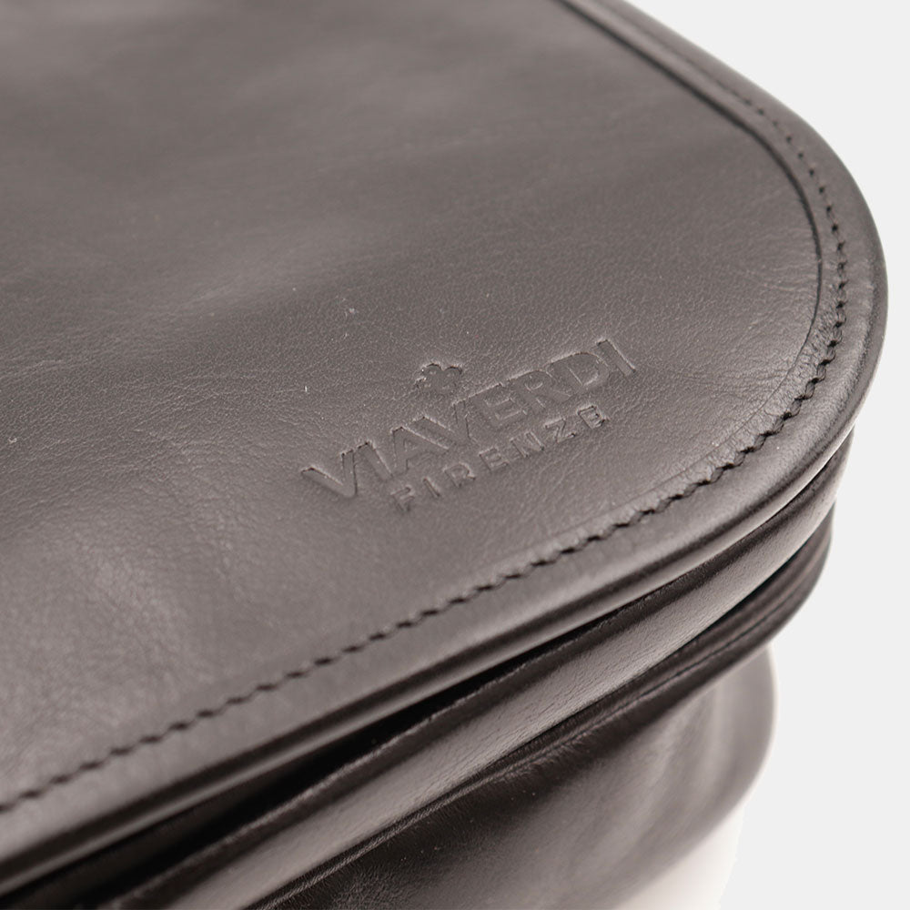 Borsa a Tracolla VIAVERDI in Pelle Nera Made in Italy linea Firenze