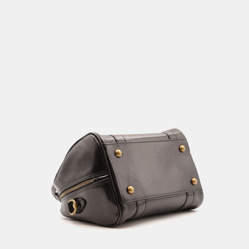 Borsa Bualetto a mano Donna VIAVERDI in Pelle Nera Made in Italy linea Firenze