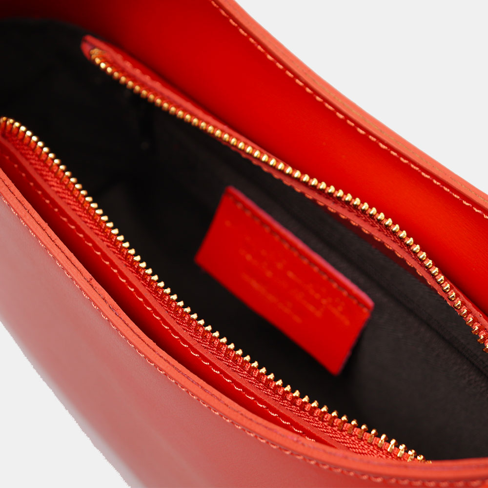 Borsa a Spalla VIAVERDI in Pelle Arancio Made in Italy linea Certaldo