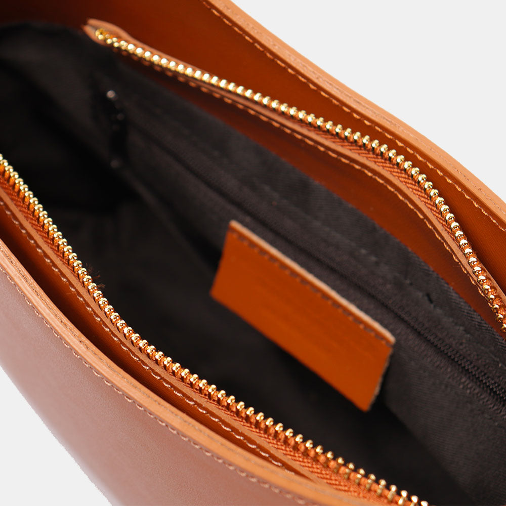 Borsa a Spalla VIAVERDI in Pelle color Cuoio Made in Italy linea Certaldo