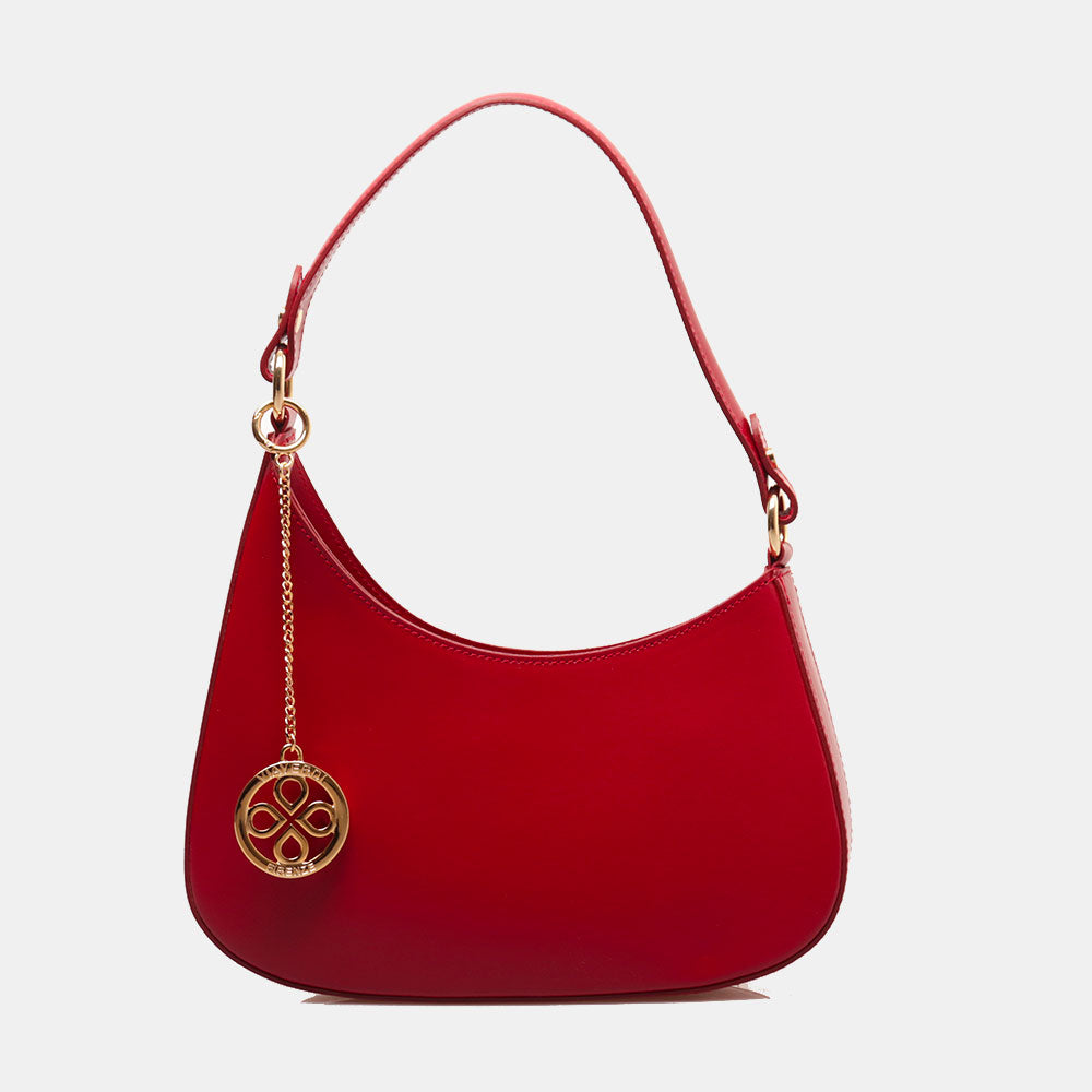 Borsa a Spalla VIAVERDI in Pelle Rossa Made in Italy linea Certaldo