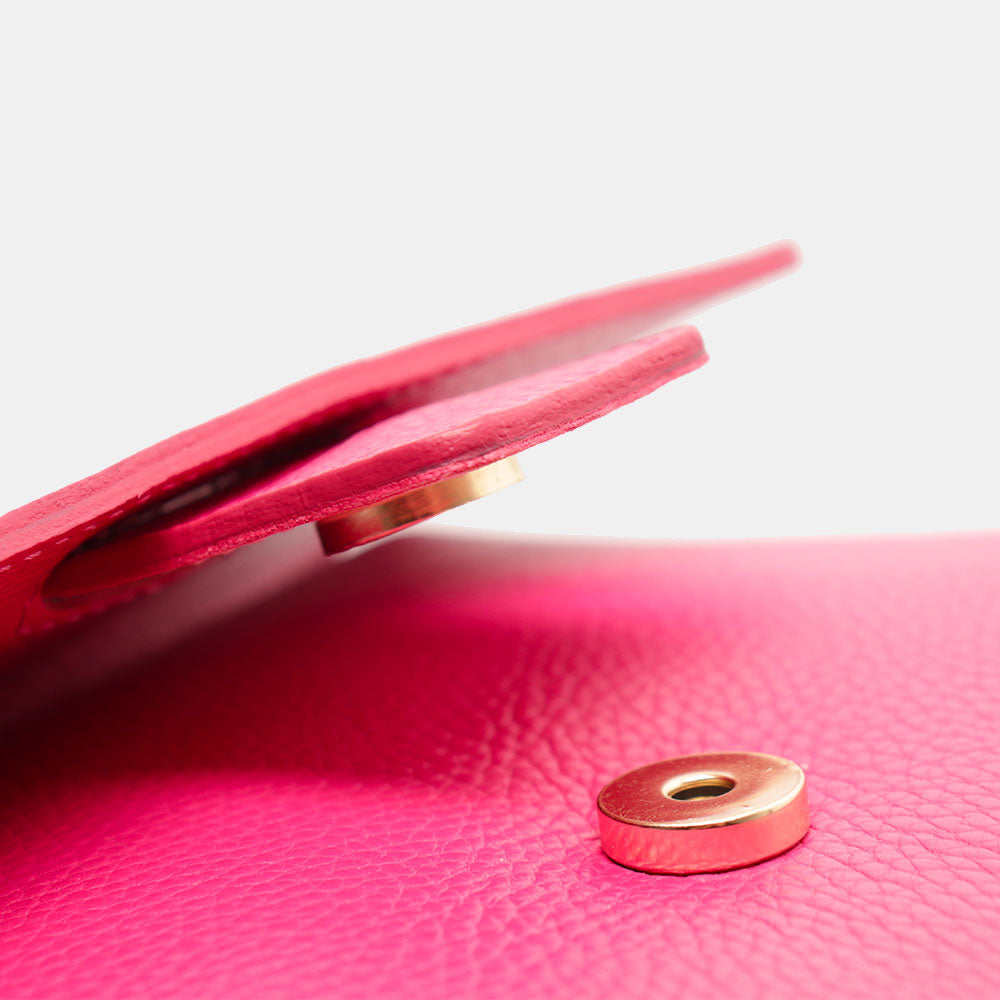 Borsa a Mano con Tracolla VIAVERDI in Pelle Fucsia Made in Italy linea Fiesole