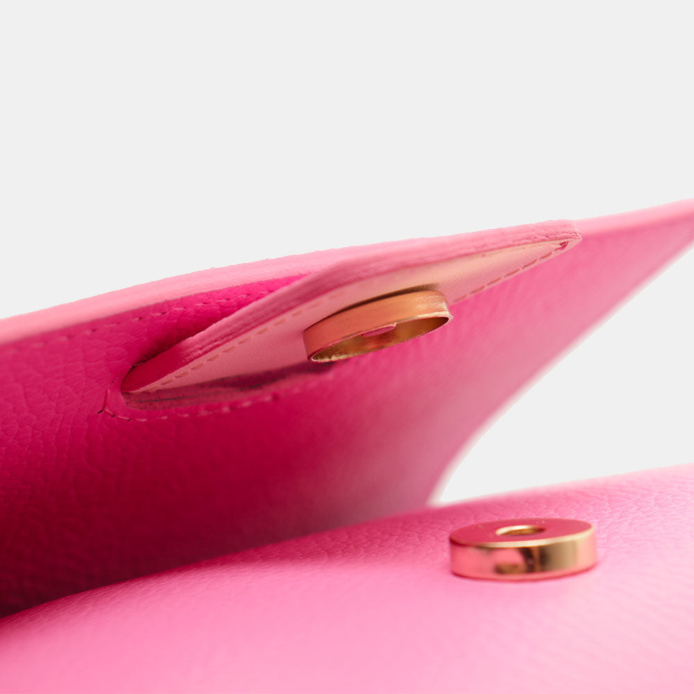 Borsa a Mano con Tracolla VIAVERDI in Pelle Rosa Made in Italy linea Fiesole