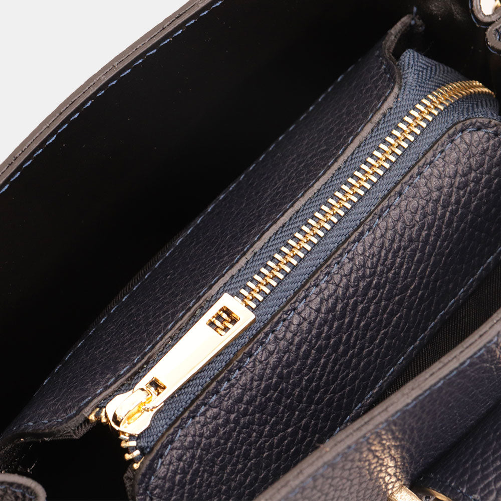 Borsa a Spalla VIAVERDI in Pelle Blu Made in Italy linea