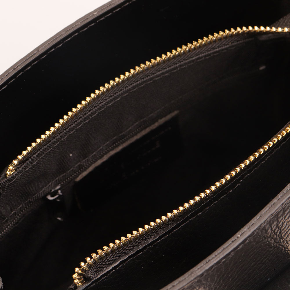 Borsa a Spalla VIAVERDI in Pelle Nera Made in Italy