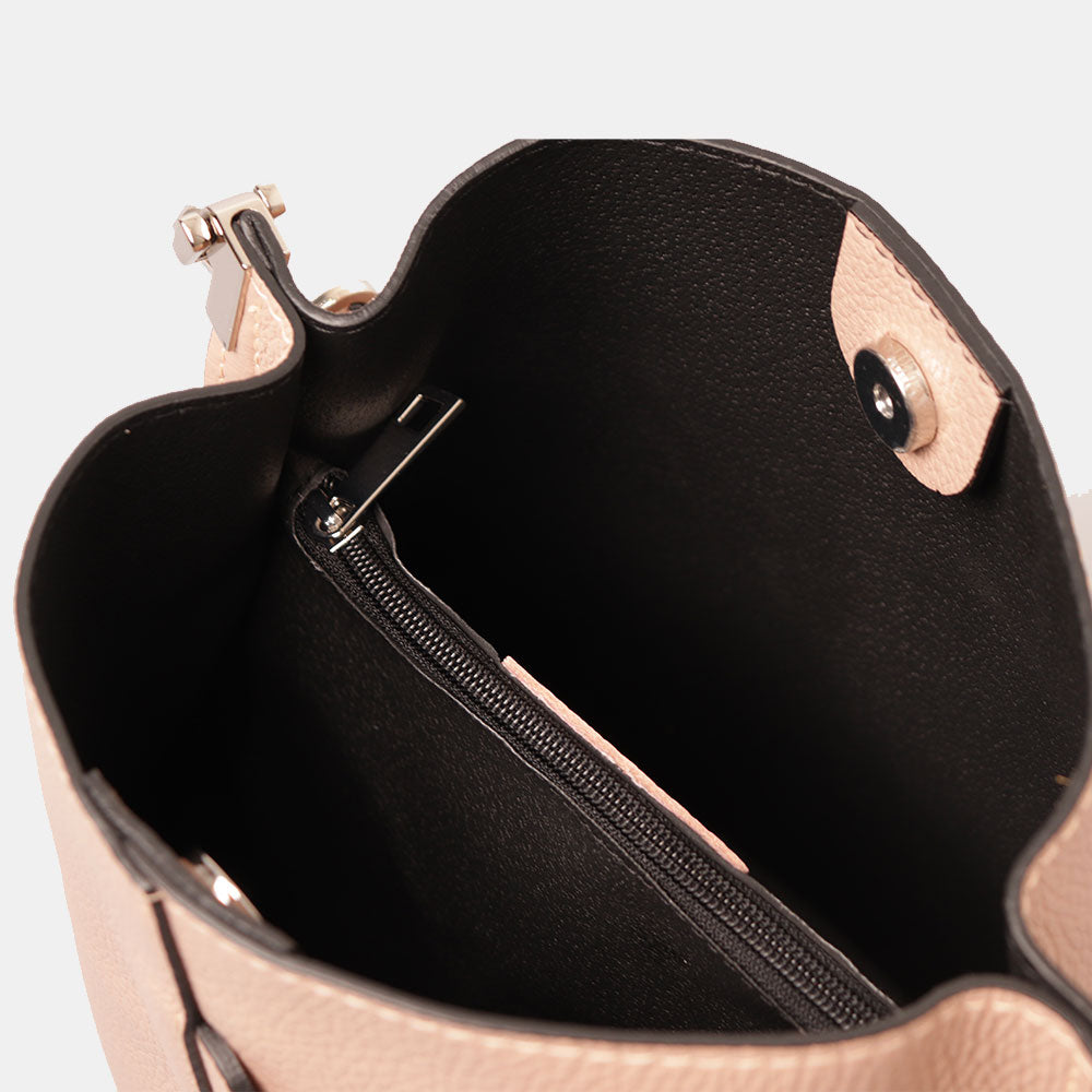 Borsa Secchiello con Tracolla VIAVERDI in Pelle Avorio Made in Italy linea Capalbio