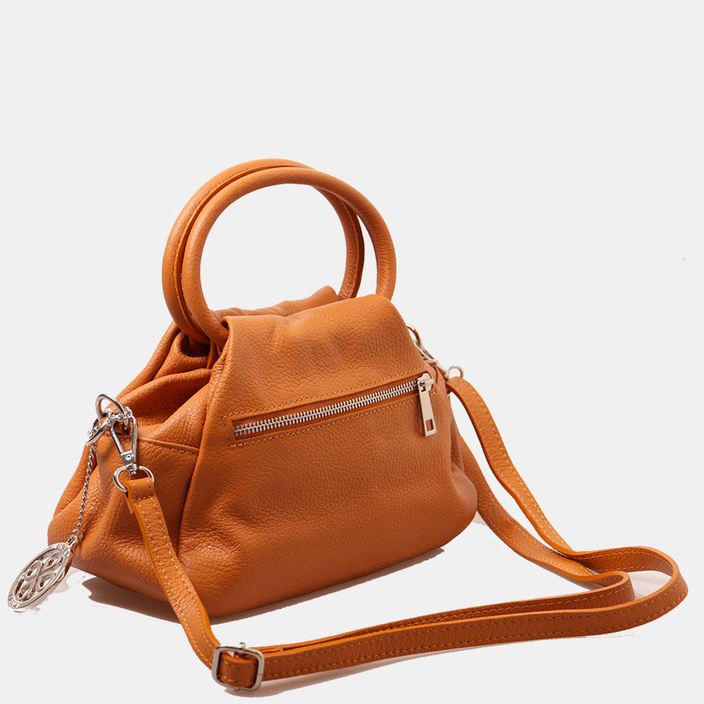 VIAVERDI Handtasche mit Schultergurt aus Leder, Made in Italy, Linie Barga