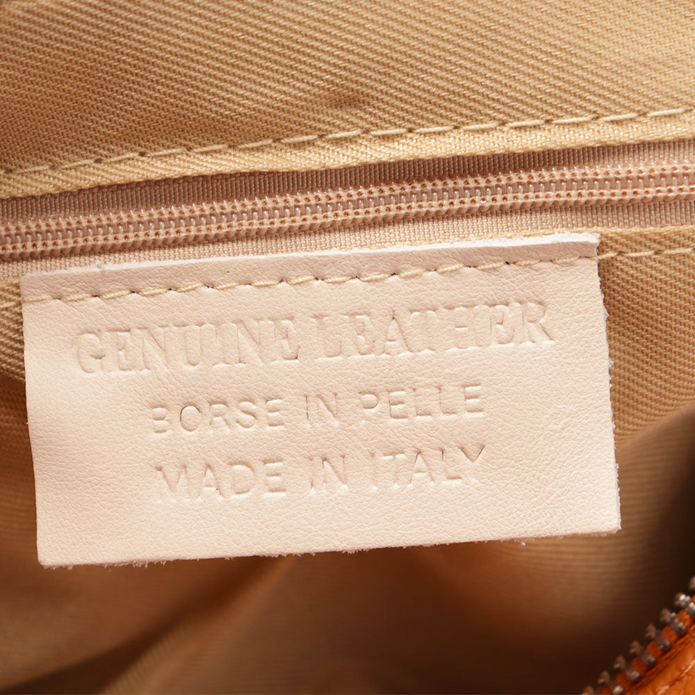 Borsa a Mano con Tracolla VIAVERDI in Pelle Beige Made in Italy linea Castiglione