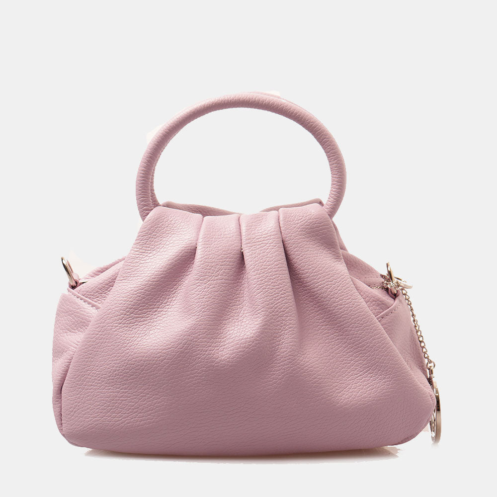 Borsa a Mano con Tracolla VIAVERDI in Pelle Lilla Made in Italy linea Barga