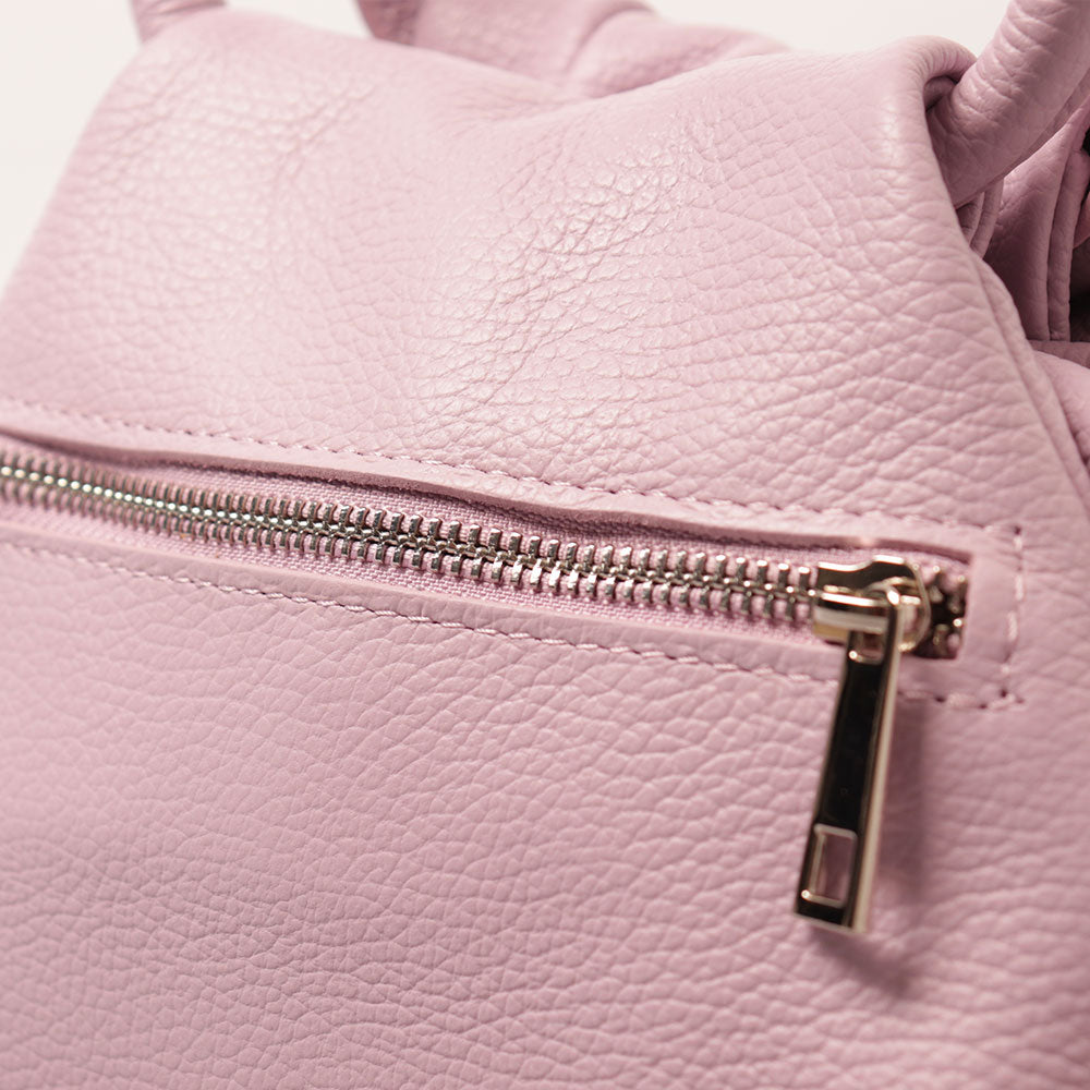 Borsa a Mano con Tracolla VIAVERDI in Pelle Lilla Made in Italy linea Barga