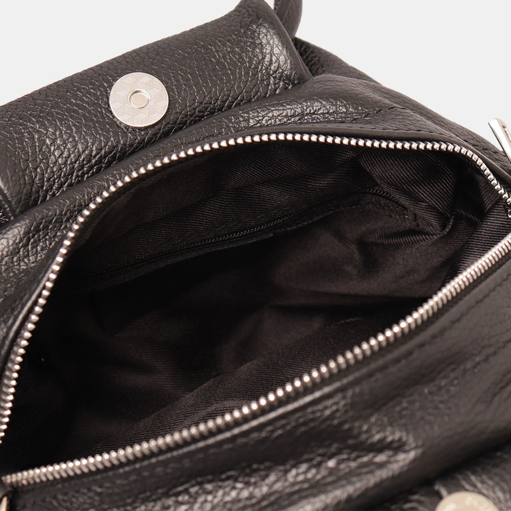 Borsa a Mano con Tracolla VIAVERDI in Pelle Nera Made in Italy linea Barga