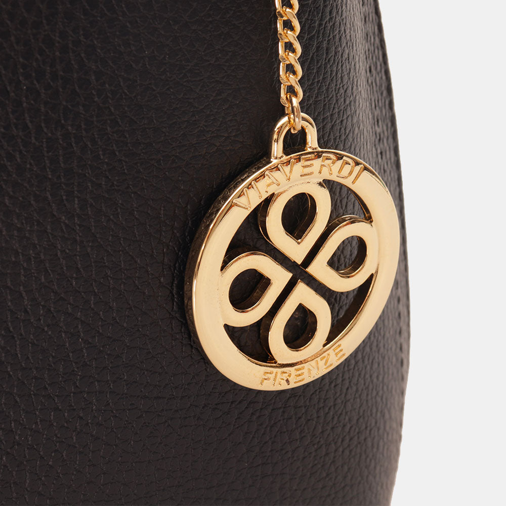 Borsa a Mano VIAVERDI in Pelle Blu Made in Italy