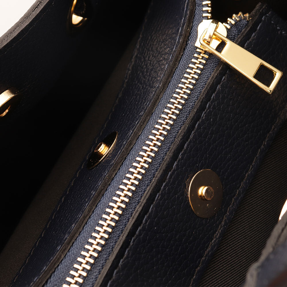 Borsa a Mano VIAVERDI in Pelle Blu Made in Italy