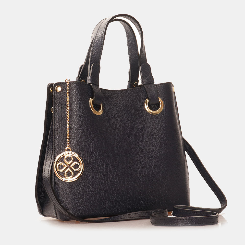 Borsa a Mano VIAVERDI in Pelle Blu Made in Italy