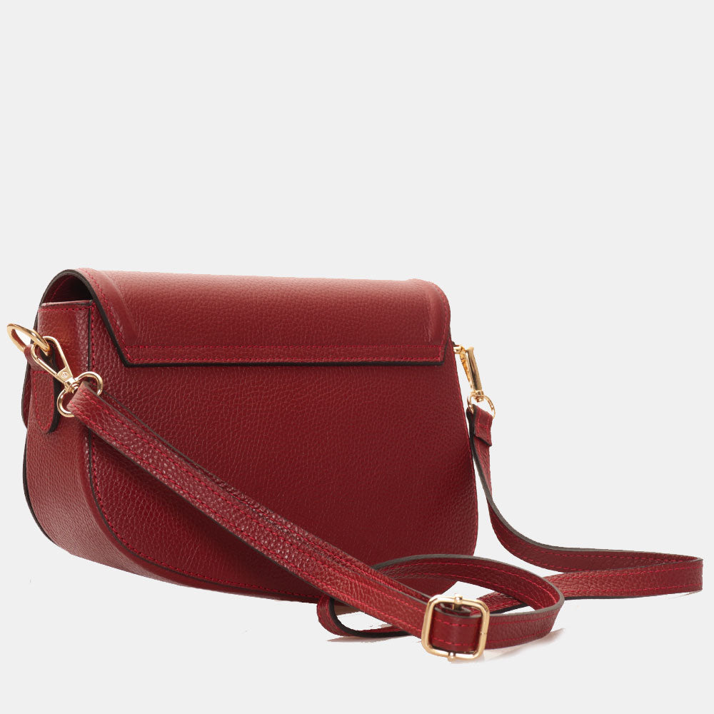 Borsa a Spalla VIAVERDI in Pelle Bordeaux Made in Italy linea San Gimignano