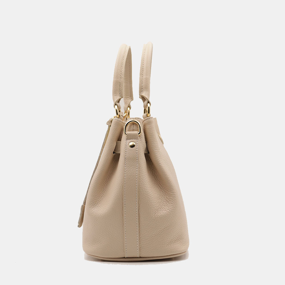 VIAVERDI Women's Handbag in Beige Leather Made in Italy, Artimino Line