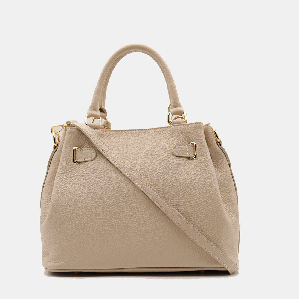 VIAVERDI Women's Handbag in Beige Leather Made in Italy, Artimino Line