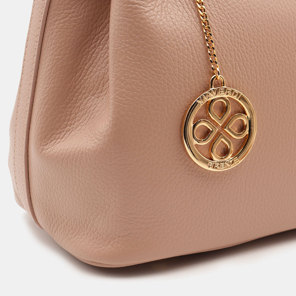 VIAVERDI Women's Handbag in Powder Leather Made in Italy, Artimino line