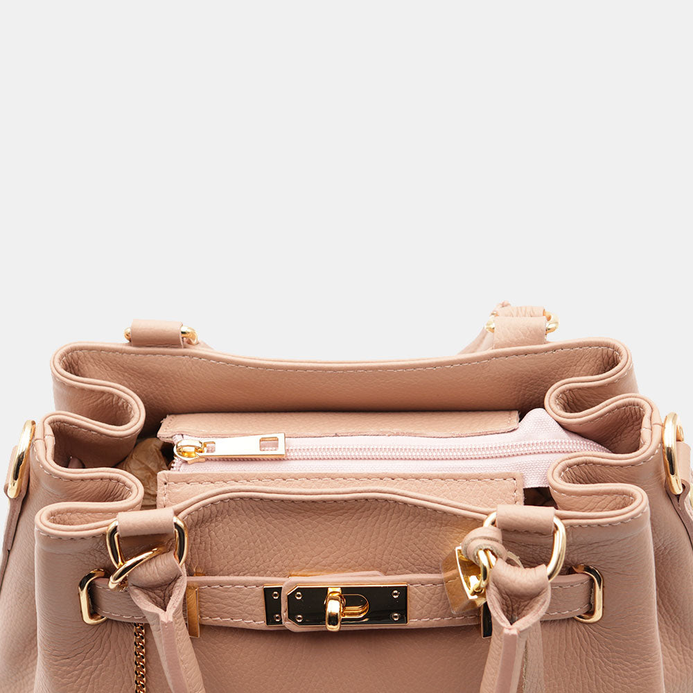 VIAVERDI Women's Handbag in Powder Leather Made in Italy, Artimino line