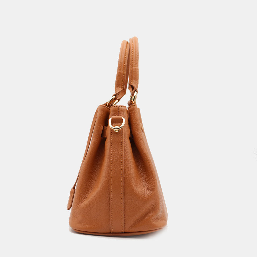 VIAVERDI Women's Handbag in Tan Leather Made in Italy, Artimino Line